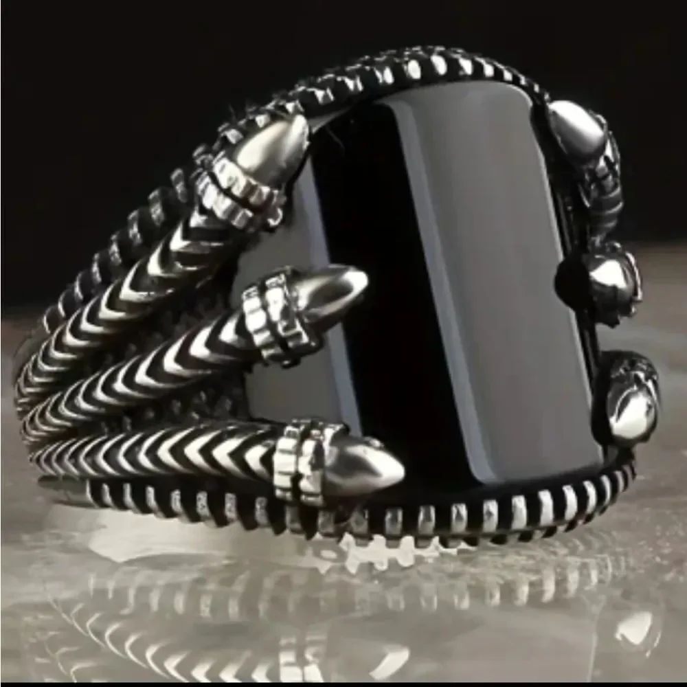 Exquisite vintage men's retro ring sz 8